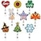 Whaline 9Pcs Fall Holiday Badge Reels Embroidered Retractable Felt Nurse Badge Holder Name ID Card with Alligator Clip for Valentines St Patricks Easter Spring Independence Fall Thanksgiving Halloween