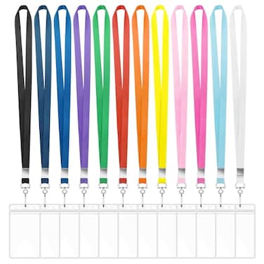 BESARME 12 Pack Lanyards for ID Badges Cruise Lanyard for Ship Cards with Waterproof ID Badge Holder Cruise Essentials 2026 12 Colors