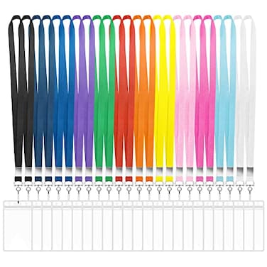 BESARME 24 Pack Lanyards for ID Badges Cruise Lanyard for Ship Cards with Waterproof ID Badge Holder Cruise Essentials 2025 12 Colors