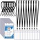 Marspark 200 Pcs ID Badge Holder with Lanyard Lanyards for ID Badges Resealable Flat Neck Name Tag with Clip Waterproof Plastic Clear Badges Bulk for School Office Supplies Black