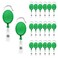 Fushing 20Pcs Retractable ID Badge Holders ID Badge Reels with Clip Retractable Badge Holders for Office Worker Doctor Nurse Green