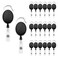 Fushing 20Pcs Retractable ID Badge Holders ID Badge Reels with Clip Retractable Badge Holders for Office Worker Doctor Nurse Black