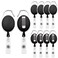 Fushing 10Pcs Retractable ID Badge Holders ID Badge Reels with Belt Clip Retractable Badge Holders for Office Worker Doctor Nurse Black