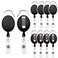 Fushing 10Pcs Retractable ID Badge Holders ID Badge Reels with Belt Clip Retractable Badge Holders for Office Worker Doctor Nurse Black