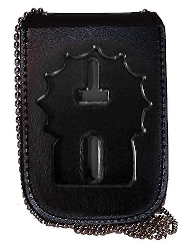 Perfect Fit Shield Wallets Recessed Badge and ID Neck Holder for NY City Police Detective Cutout PF225 Black One Size