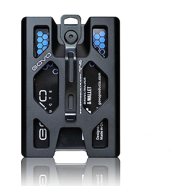 GOVO Aluminum Badge HolderWalletDurable ID Card Holder with Metal Clip and 4 Cards Slot Black