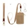 Mondo Designs 2in1 ID Badge Holder Lanyard Wallet MultiUse Womens Small Wallet with Removable Wristlet Neck Lanyard Clear Window 5 Card Slots Phone Holder Ring Keychain Taupe