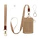 Mondo Designs 2in1 ID Badge Holder Lanyard Wallet MultiUse Womens Small Wallet with Removable Wristlet Neck Lanyard Clear Window 5 Card Slots Phone Holder Ring Keychain Taupe