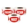 TUCO DEALS 3 Rolls Beef Chicken Pork Bundle Labels for Meat Markets Supermarkets Food Labeling or Butchers 175 x 1 Red 900 Labels