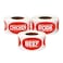 TUCO DEALS 3 Rolls Beef Chicken Pork Bundle Labels for Meat Markets Supermarkets Food Labeling or Butchers 175 x 1 Red 900 Labels
