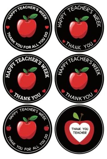 Poskornwel 2 inch 150 PCS Black Thank You Teacher Stickers for Students