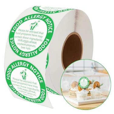 Trendsslabels 500 pcs Allergy Sticker for Cake Food Allergy Stickers 2 Inch Allergen Warning Labels for Bakery PartyRestaurants 2 inch