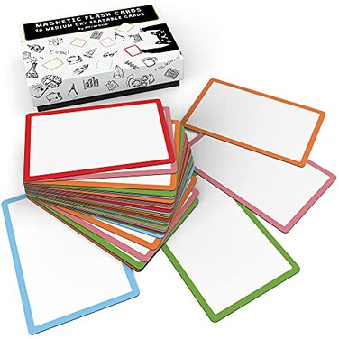Attractivia Dry Erase Magnetic Labels 37 x 28 in Color Borders Medium Dry Erase Magnets 20Pack White Erasable WriteOn AllPurpose Labels for Office Education Home Whiteboard