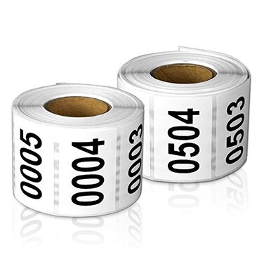 OfficeSmartLabels 00011000 Consecutive Number Labels 1 x 15 inch White 1000 Labels 0001 to1000 Number Sequence Stickers for Inventory Shipping Distribution OR Manufacturing