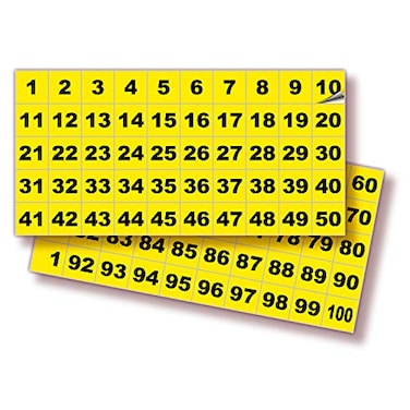iSYFIX Yellow Consecutive Number Stickers 1 to 100 1inch 1 Set Vinyl Self Adhesive Premium Decal Ideal for Inventory Storage Organizing Boxes Bins Toolbox Lockers More IndoorOutdoor