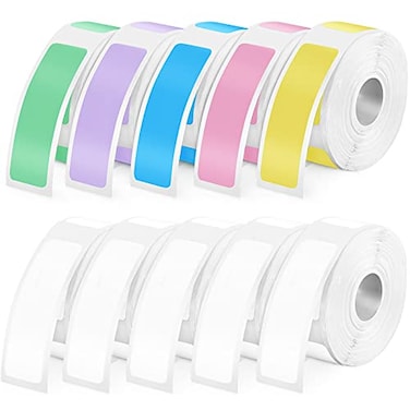 Gersoniel 1600 Pcs Label Tapes 12x40mm Compatible with D30 Label Printer Laminated Labeling Stickers Thermal Labels for Home Office
