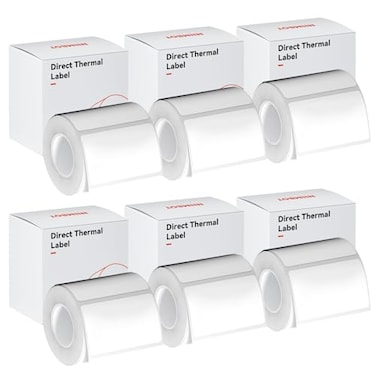 Haihaixiong White Label Paper 6 Rolls 50x30mm Compatible for NIIMBOT B1 B21 B3S Waterproof SelfAdhesive Office Home Labeling Tape Replacement