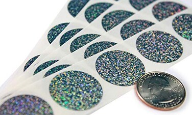 My Scratch Offs 1 Inch Glitter Round Stickers 250 ScratchOff Labels