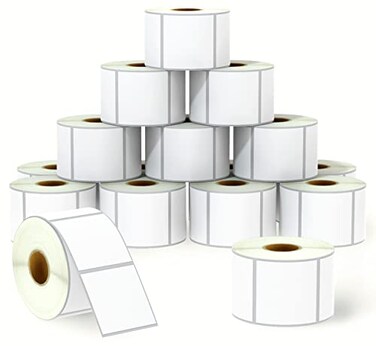 BETCKEY 2 x 2 51 mm x 51 mm Square Labels Compatible with Zebra Rollo Label PrinterPremium Adhesive Perforated 16 Rolls 12000 Labels