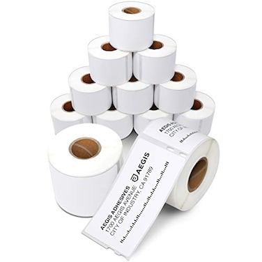 Aegis Adhesives Replacement for DYMO 30323 12 Rolls 2640 Labels 2 18 X 4 Direct Thermal Shipping Labels Compatible with LabelWriter 450 450 Turbo 4XL Printers NOT 550 5XL
