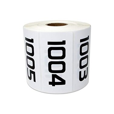 OfficeSmartLabels Consecutive Numbers 10012000 3 x 15 Number Labels White Inventory Prenumbered Sequential Stickers Durable Laminated Vinyl Waterproof Numbered Stickers 1 Roll 1000 Labels