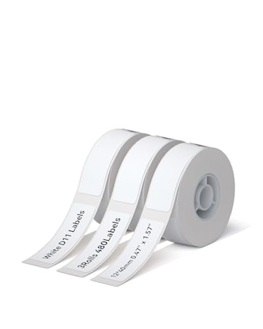 NIIMBOT 3 Rolls Set Labels Compatible for D110D11D101 Label Printer 047 X 157 12 X 40mm Black on White Waterproof SelfAdhesive D110 Labels for Home Kitchen School Office