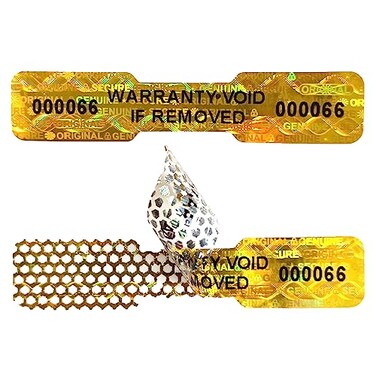 ILMBVM 360pcs Bone Shape Tamper Proof Hologram Stickers Honeycomb Bottom Genuine Void Seal Labels tamepr evident Labels 2x04inchGold