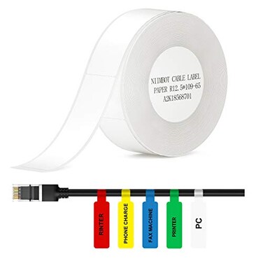 NIIMBOT Thermal Label Maker Paper 05 43 Stickers Waterproof TearResistant Replacement for D11D110 Label Printer OfficeHome Cable 65 LabelsRoll White