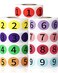 Tenare 4500 Pieces 9 Roll Circle Number Sticker 19 Inventory Stickers 9 Colors Sticky Labels 12 Inch Package Sticker Roll with Black Number for Office Classroom Warehouse Organization