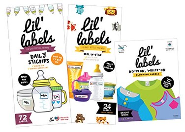 Lil' Labels Daycare MEGA Pack Write On Kids Name Tags Waterproof Animal Bottle TagsClothing LabelsDate Labels