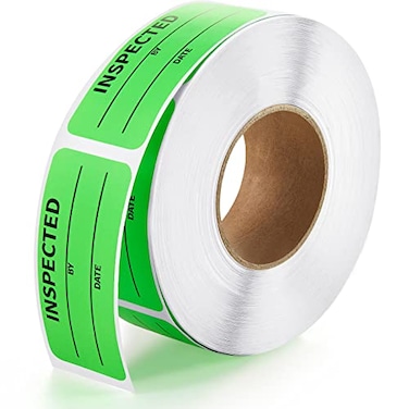 Gersoniel 2400 Pcs 1 x 225 Inch Quality Control Inventory Labels Will Not Fade Rectangle Labels Fluorescent Green Adhesive Stickers for Handling Shipping Warehouse Inventory Control