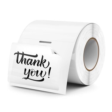 FINDAT Transparent Thermal Labels 3 2 Inch Self Adhesive Printer Clear Stickers Vinyl Waterproof Roll Decals Rectangle Name Tag for Address Design DIY Logo Business 300 PCS