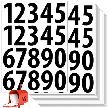 TRYXN 400 PCS Number Stickers 2 Waterproof Mailbox Number Label Consecutive Numbers 09 SelfAdhesive and ResidueFree Ideal for Mailboxes Storage Boxes Organizers Cabinets and More
