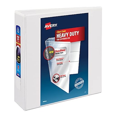 Avery HeavyDuty View 3 Ring Binder 3 One Touch Slant Rings White Perfect Trading Card Binder 79793