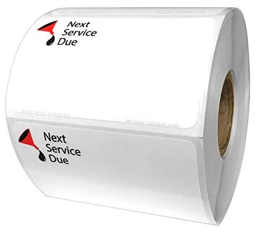 Indy Print 2 Stock Logo Refill roll Next Service Due 500 Labels