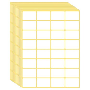 Sliverdew 480 Pcs White Blank Labels Self Adhesive Library Book Spine Labels 1 x 15 Mailing Address Label Stickers Small Barcode Labels for LaserInk Jet Printers