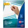 Avery 5 Tab Dividers for 3 Ring Binder Easy Print Apply Clear Label Strip Index Maker Customizable White Tabs 25 Sets 11446