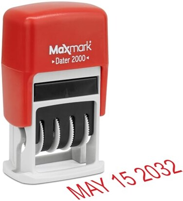 MaxMark 2000 Dater Self Inking Date Stamp Red