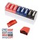 Reliancer Set of 8 Self Inking PreInked Office Stamp 8 Message Account Stamp Office Stationary Stamper Business Paper Work Text Stamps wTray RedBlueBlack Ink
