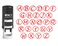 Printtoo COLOP Mini Stamper Custom Alphabet Stamp in Red Ink Round Rubber Self Inking Initial Stamp 12 mm