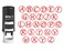 Printtoo COLOP Mini Stamper Custom Alphabet Stamp in Red Ink Round Rubber Self Inking Initial Stamp 12 mm