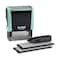Trodat Printy 4912 Self Inking Do it Yourself DIY 4 line Personalized Custom Message or Address Stamp kit with Black Ink Impression Size 34 x 178 inch Green