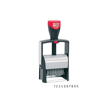 2000 PLUS Cosco 2000 Plus SelfInking Numbering Stamp 10Number Bands 316 x 1 58 Black Ink