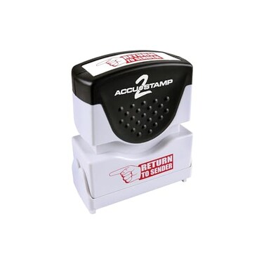 ACCUSTAMP2 Message Stamp Return to Sender Message with Shutter SelfInking and PreInking for Businesses and Offices Red Ink 035631