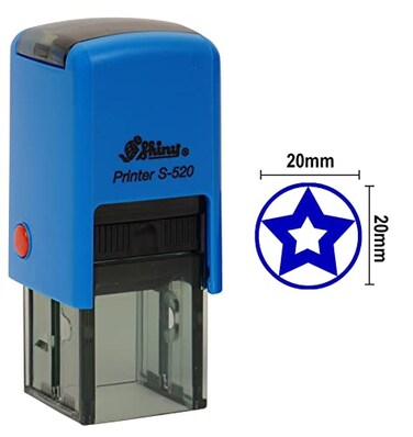 Printtoo Round Self Inking Kids Teacher Stamp Star Personalized Custom Shiny 20mm Rubber Mini Stamp