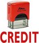 Printtoo Credit Self Inking Rubber Stamp Office Stationary Custom Shiny Stamp
