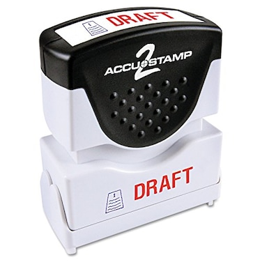 ACCUSTAMP2 035542 PreInked Shutter Stamp with Microban RedBlue Draft 1 58 x 12