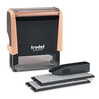 Trodat Printy 4913 SelfInking Do It Yourself DIY 5 Line Personalized Custom Message Stamp with Black Ink