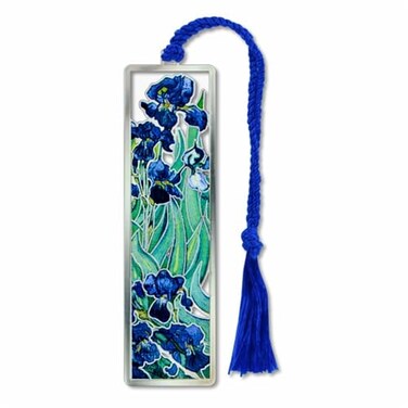 David Howell Bookmarks Gifts for Book Lovers Gardening Gifts for Readers Van Gogh Iris Solid Brass Metal Bookmark 1 x 4 Inch