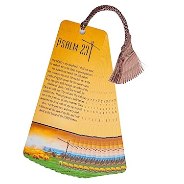 Dicksons Psalm 23 Cross Sheep Golden Pasture Cardstock Tassel Bookmarks Pack of 12